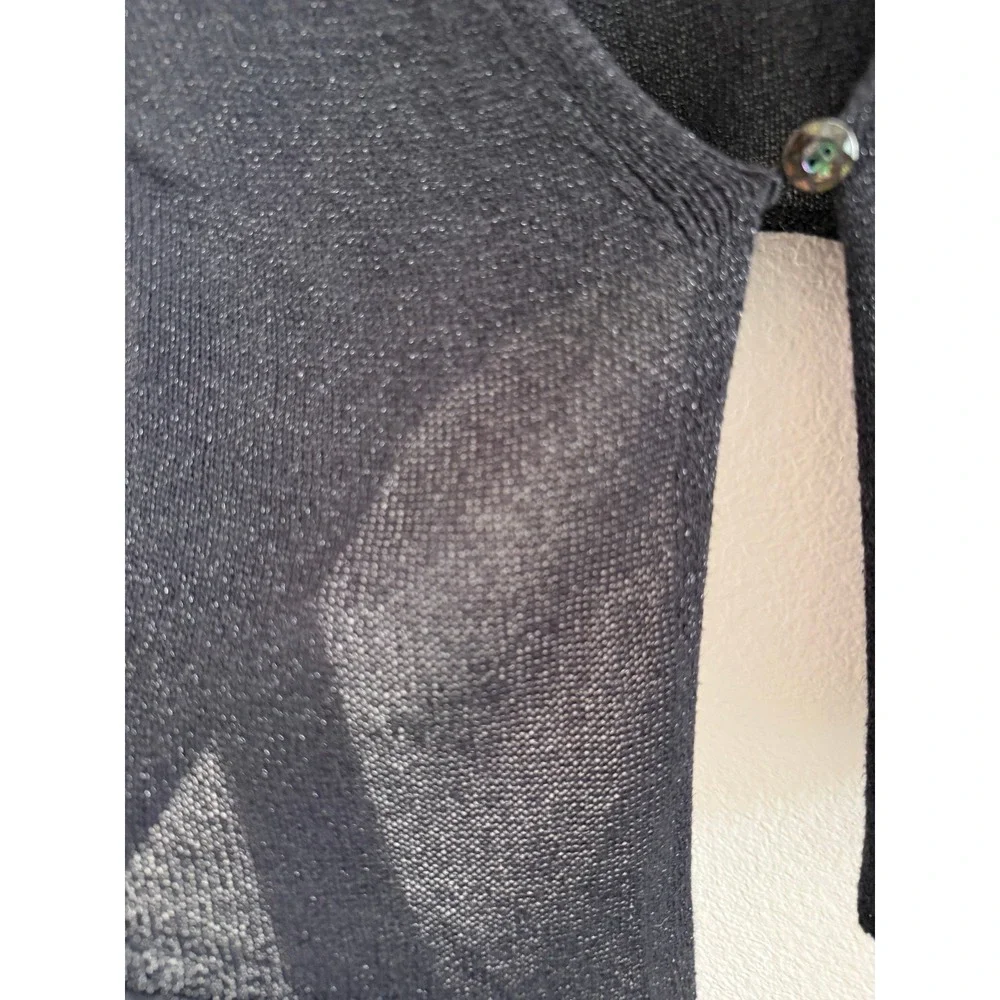 Urban Outfitters Black Metallic Shimmer Cropped Cardigan Single Button Size M